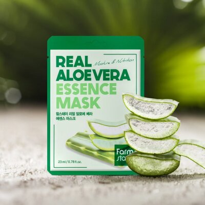 Тканевая маска для лица с экстрактом алоэ FarmStay Real Aloe Vera Essence Mask