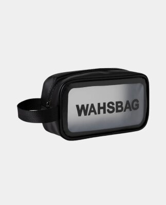 Косметичка прозрачная водонепроницаемая Washbag черная